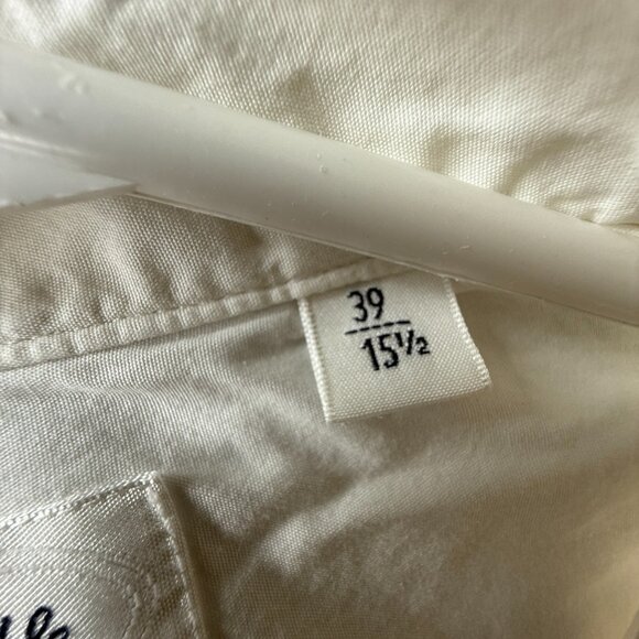 Faconnable 15.5 Club White Shirt Solid Button Up Long Sleeve Pocket Mens Spread - Picture 12 of 16